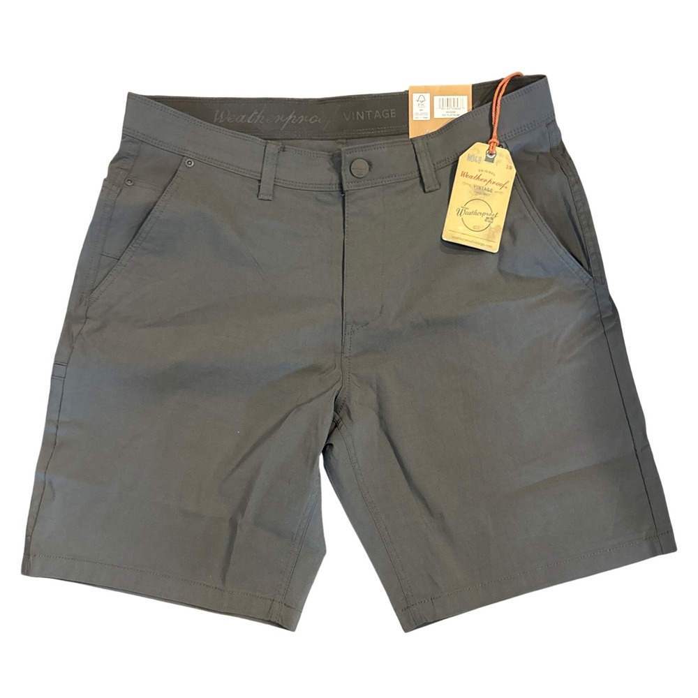 Weatherproof Vintage Mens Tech Utility Shorts Platinum Gray W4S608 Size 34W